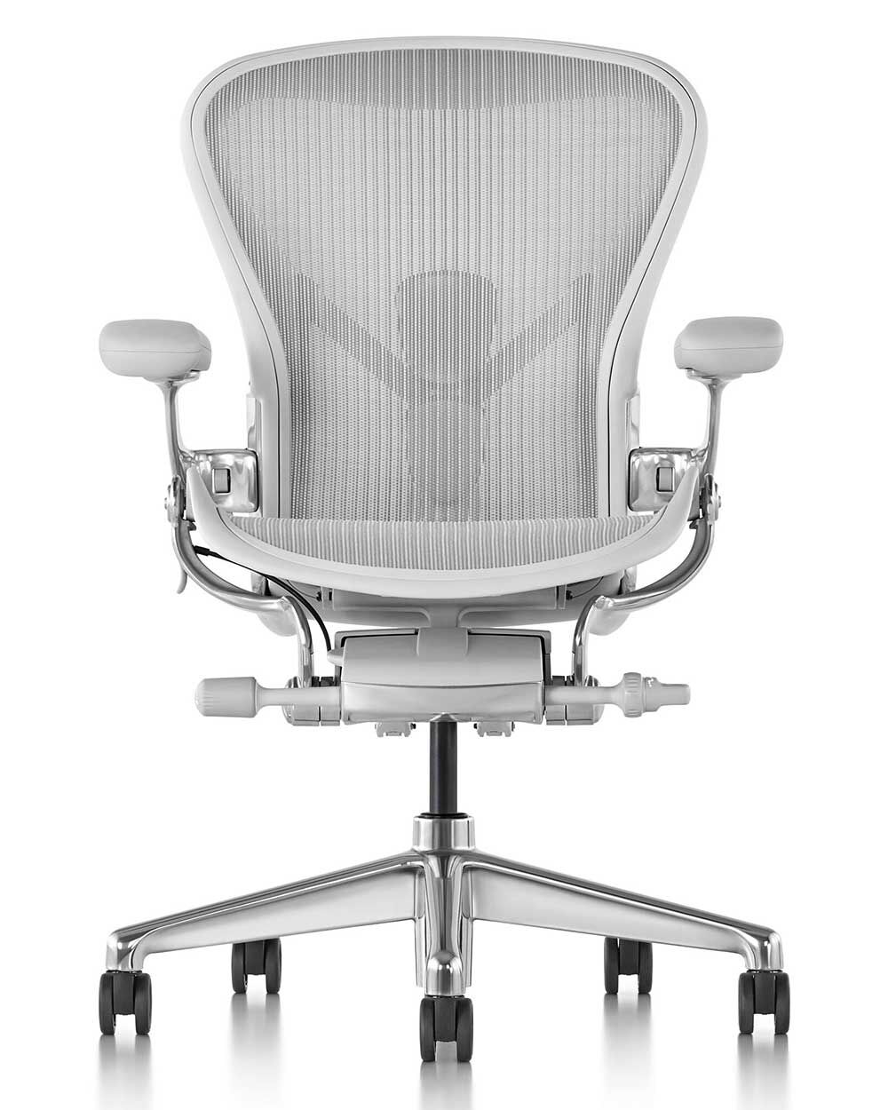 Herman Miller Aeron, Mineral, Größe B, Armlehnen, frontal