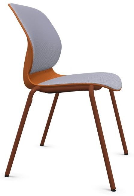 Moderner ergonomischer Stuhl mit braunem Gestell und grauem Sitz, fördert bewegtes Sitzen im Büro.