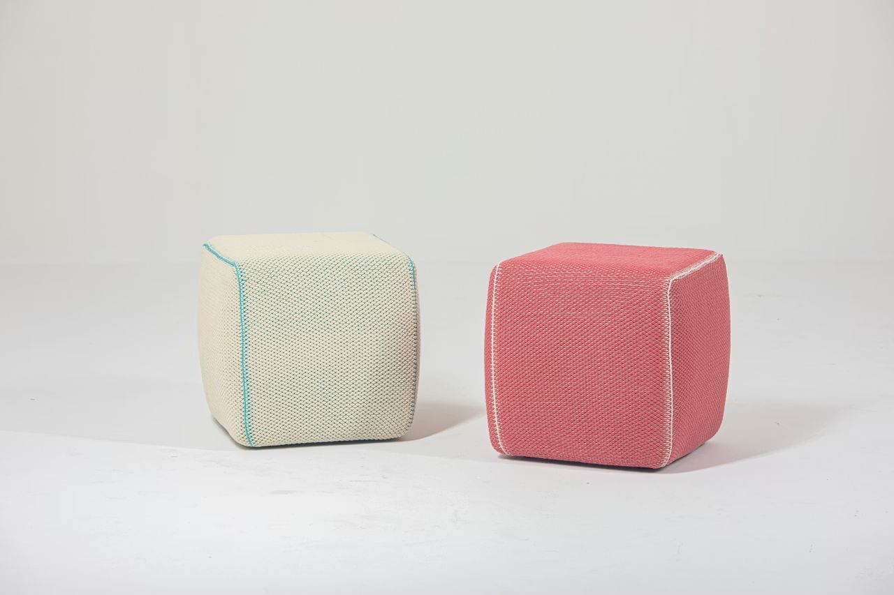 BuzziSpace BuzziKnit Pouf Square, Polsterhocker, akustisch wirksam