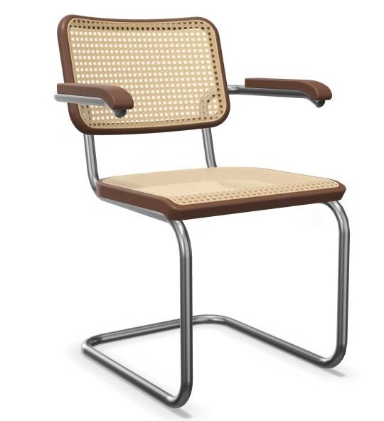 Thonet S 64 V Stahlrohrstuhl, Freischwinger,